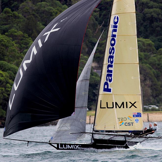 Lumix was the early leader of  first race - JJ Giltinan Trophy, 2014 - Day 1 © Frank Quealey /Australian 18 Footers League http://www.18footers.com.au